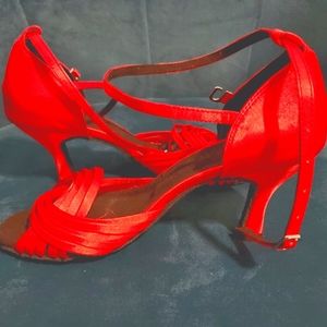 Red Satin Ballroom Heel